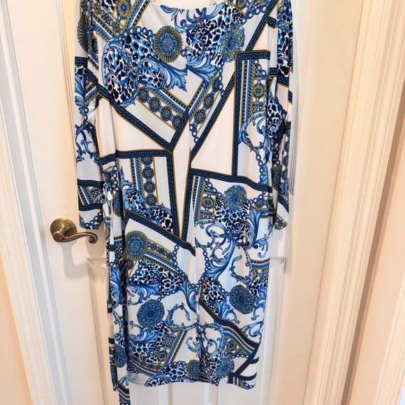 Peter Nygard Woman's XL Blue Art Design Dress - Picture 11 of 15